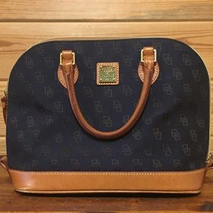 Dooney & Bourke Navy Satchel w/ Crossbody Strap